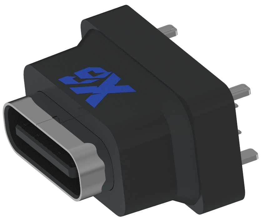 XB-TYPE C 16P-1 vertical TYPE C connector 16P IPX7 vertical waterproof USB Type C female seat DIP H=8.8